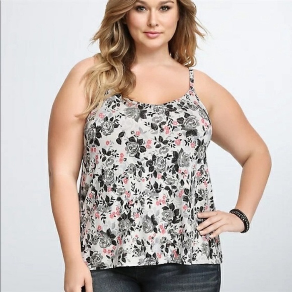 Torrid Grey Floral Swing Cami